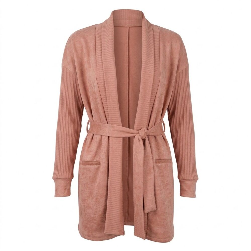 FLYNN THE COLLECTION Women's Camel Soft Sash Cardigan Sweater XS NWT 198